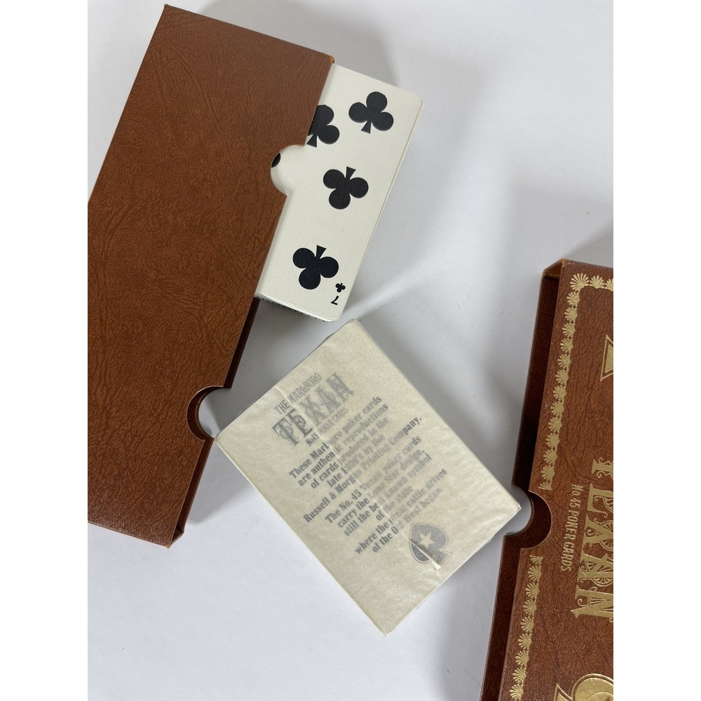 Marlboro Texan No. 45 Poker Playing Cards 2 Decks w/ Vintage w Case